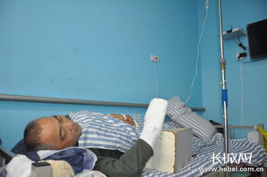 受傷住院的韓雙平。王俊平供圖